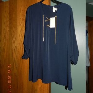 NWT Michael Kors Navy with Chained V-Neck